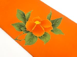 塩瀬手描き椿模様名古屋帯